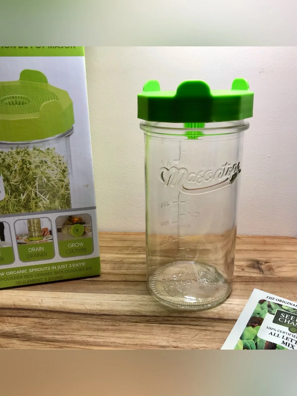Mason Jar Brand Sprouting Kit Glass Jar Special Filter Lid DIY Kitchen Sprouts